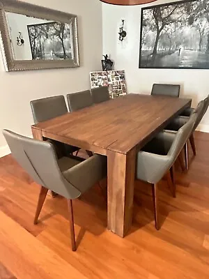 $2000 • Buy Timber Dining Table And 8 Leather Chairs