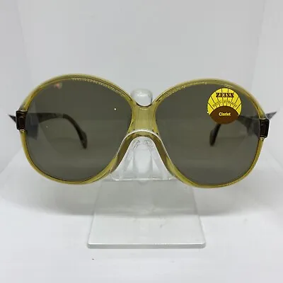 Vintage Zeiss MH Sunglasses Oversized 217 AC9 8073 Oval Yellow Frame 61-11-125 • $49.99