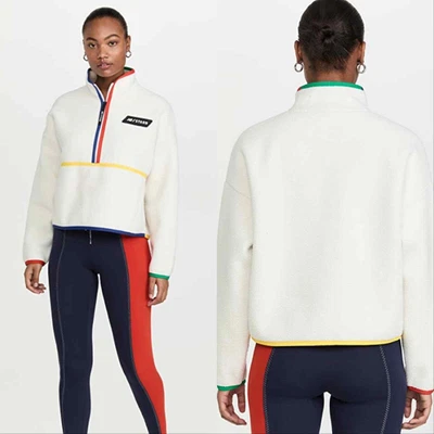 $199 • Buy New Balance X Staud Sherpa Fleece Pullover Jacket Seasalt White Women's Small