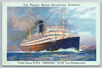 SHIP - The Pacific Steam Navigation Company Triple Screw RMS Orduna - Postcard • £4.87