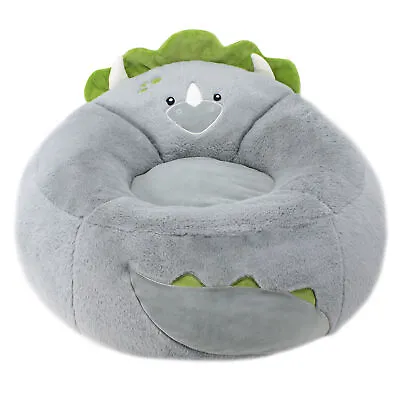 Kids Soft Plush Dinosaur Bean Bag Chair Grey • $24.36