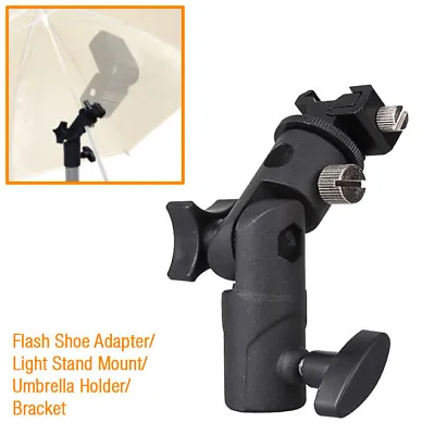 Flash Shoe Adapter Swivel Light Stand Mount Umbrella Holder Bracket E Type • $9.99