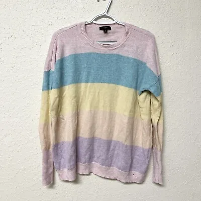 J.Crew Wool Cashmere Boyfriend Sweater Color Block Striped Pullover Size S • $39.99