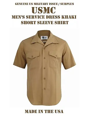 Usmc Short Sleeve Shirt Service Dress Alpha Bravo Uniform Men's Sizes S M L Xl • $17.95
