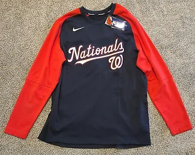 Washington Nationals Nike Authentic Collection Pregame Pullover Mens Large MLB • $49.99