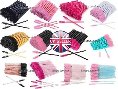 Disposable Eyelash Brushes Mascara Wands Eyebrow Spoolie Applicator Cosmetic Kit • £1.65