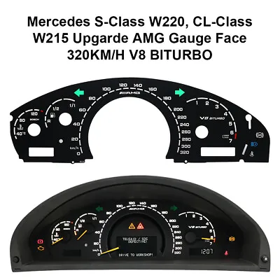 Mercedes S-Class W220 CL-Class W215 Upgrade AMG Gauge 320KM/H V8 BITURBO • $54.86
