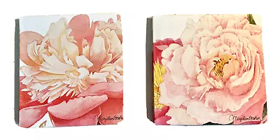 NEW Art Prints Pink Peonies Canvas Wrapped Natures Journey 7 X 7 Each 2 Pieces • $29.99