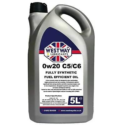 £30 • Buy 0W20 C5 C6 Fully Synthetic Engine Oil 5 Litres Longlife 17+ 5L