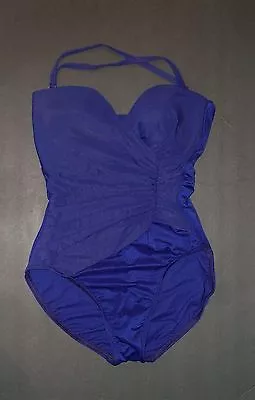  Victoria Secret Magicsuit Eggplant Strapless Halter Tank Swimsuit 8 • $69.99