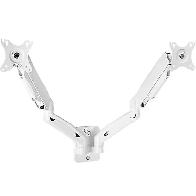 VIVO White Pneumatic Articulating Arm Dual Monitor Wall Mount 17  To 32  • $59.99