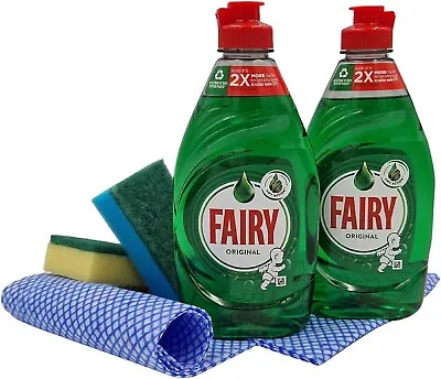 Fairy Original Kitchen Dish Washing Up Liquid Clean Detergent-2X320ml All Purpos • £7.49