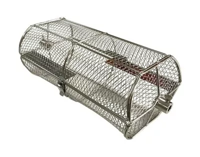 £39.99 • Buy Stainless Steel BBQ Rotisserie Spit Roast Cage Tumbler Basket Attachment