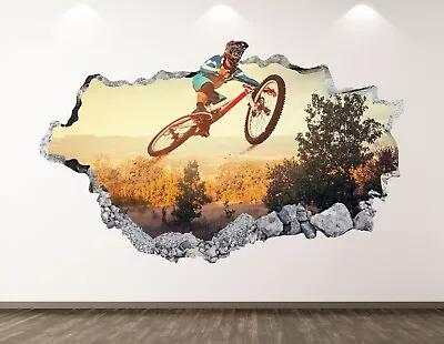 Off Road Bike Wall Decal Art Decor 3D Smashed Mountain Bicycle Sticker BL209 • $69.95