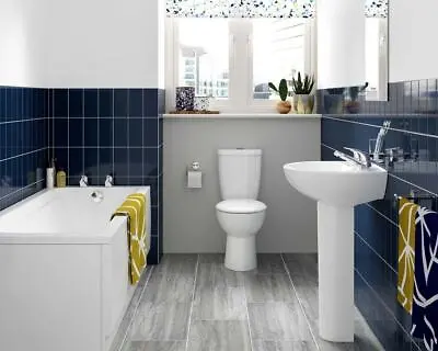 Modern White Close Coupled Toilet Glazed Ceramic Eco Friendly 3L And 6L Flush • £93.99