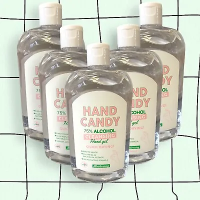 Hand Candy 75% Alcohol Cleansing Hand Gel 465ml X 5 • £13.99