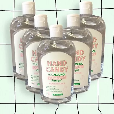 Hand Candy 75% Alcohol Cleansing Hand Gel 465ml X 5 • £7.94