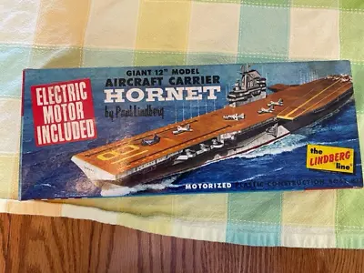 Vintage LINDBERG HORNET AIRCRAFT CARRIER Model Motorized 12  • $43