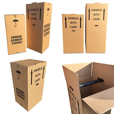 Cardboard WARDROBE BOXES Large Moving/Packing/Removal/Organiser/Extra Storage • £224