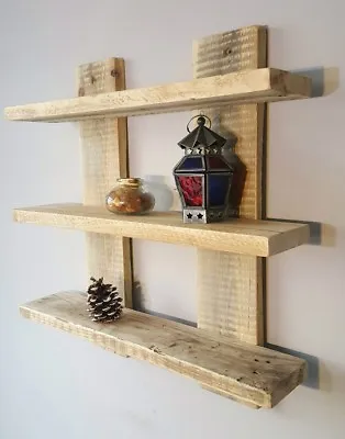 £35 • Buy Shelf Display Unit Wall Mounted Floating Rustic Reclaimed Shabby Chic 12 Colours