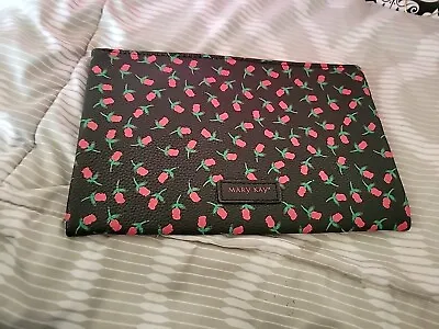 Mary Kay Black Red Flowers Makeup Large Cosmetic Bag • $19.49