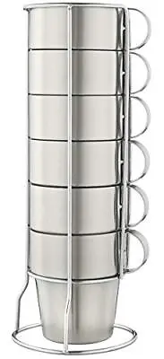 Stackable Stainless Steel Coffee Cups Insulated Tea Cups With Stainless Steel Ha • $42.56