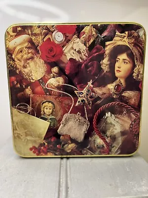 Santa Claus Christmas Empty Collectable Tin Storage Decor Display Vintage Decor  • $45