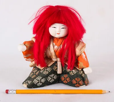 Japanese Kimekomi Kabuki Noh Theater Doll 6  Tall • $49.95
