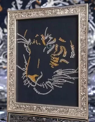 3D Bling Effect Tiger In Bling Sparkle  Frame Picture Diamonte Rhinestones  • £19.99