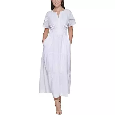 Kensie Dresses Womens Eyelet Maxi Short-Sleeve Fit & Flare Dress Gown BHFO 5761 • $42.99
