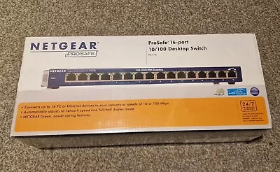 NETGEAR ProSafe FS116UK PoE Switch 16 Port 10/100 Desktop Switch • £119.99