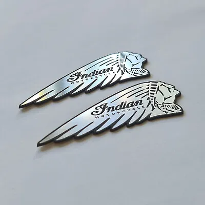 Indian Motorcycle - Sticker Case Badge Decal - Chrome Reflective - Two Emblems • $17.90