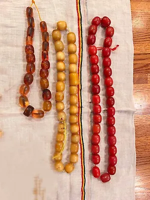 3x Antique Old Bakelite Faturan  Amber Tasbih Masbaha Rosary Beads 600g • $600