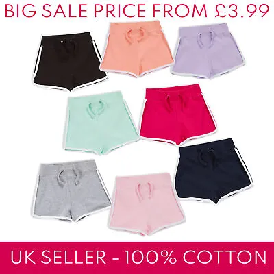 Kids Girls Summer Shorts 100% Cotton Hot Pants Sale Sport Holiday 7-13 Years UK • £4.99