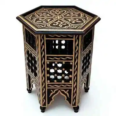 Moucharabi Table Side Handmade Moroccan Table Delicate Hand Painted Exquisite • $229.89