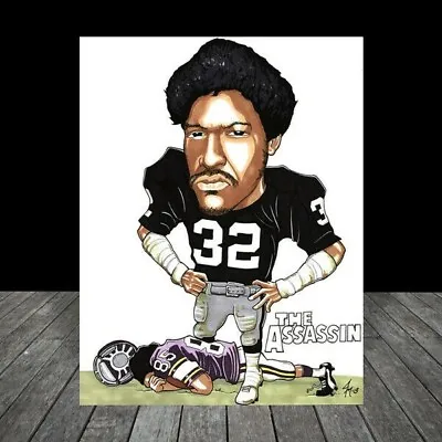 New JACK TATUM Oakland Raiders POSTER ART Vintage Football Artist Auto Signed  • $14.99