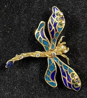 Franklin Mint's House Of Igor Carl Faberge 14K Dragonfly Brooch Pin • $42