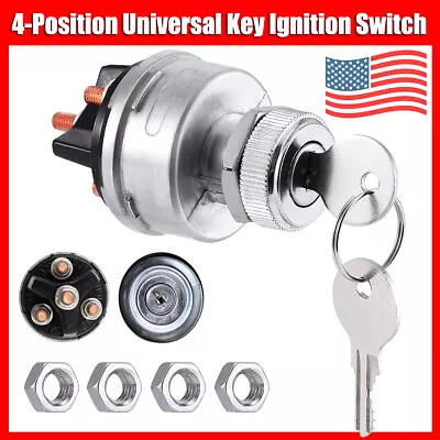 Universal Ignition Key Starter Switch With 2 Keys For Car Tractor Trailer Truck • $9.41