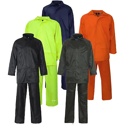 Adults Waterproof Suit Jacket & Trousers Packaway Rain Set Womens Mens Ladies • £15.49