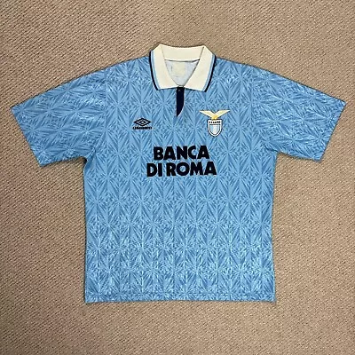 SS Lazio 1991 1993 Vintage Original Home Football Shirt Umbro Gascoigne 10 Large • £129.99