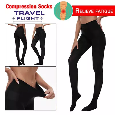 Graduated Compression Full Support Pantyhose 23-32 MmHg Medical Stockings Black • $24.55