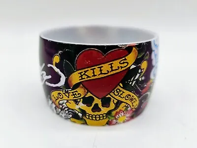 Ed Hardy Christian Audigier Love Kills Slowly Skull & Koi Fish Bangle Bracelet • $15