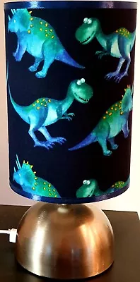 Dinosaur Bedside Touch Lamp Night Light Fabric Shade Boys With Bulb T Rex • $79.98