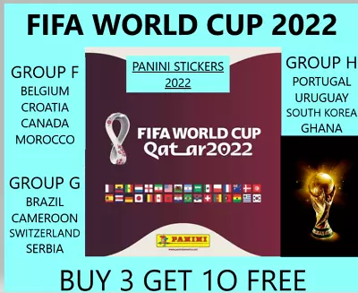 Panini Qatar 2022 Fifa World Cup Stickers Foils/ Group F & G & H   Buy 3 Get 10 • £1.05