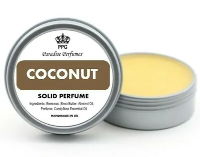 Coconut Natural Solid Perfume By Paradise Perfumes Fragrance Balm 15ml • £5.99