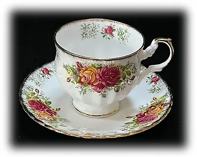 Queen's Rosina Bone China Stratford Red Yellow Roses Cup And Saucer Set England • £17.52