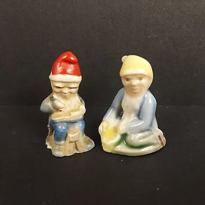 Set Of 2 Wade Whimsies Figurines Elf Irish Pixie Leprechaun Gnome Porcelain Vtg • $12