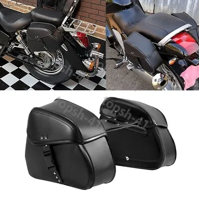2Pcs Motorcycle Black Side Saddle Bags For Yamaha Virago XV 250 500 535 700 750  • $62.15