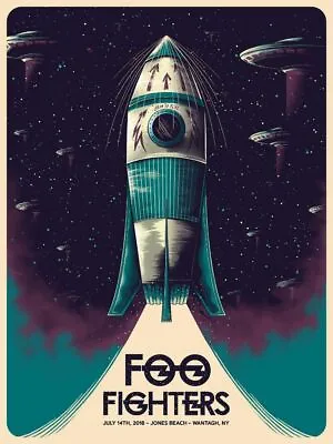 FOO FIGHTERS Concert Poster Jones Beach 2018 / Dave Grohl / 18x13 In • $14.99