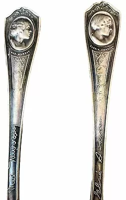 Gloria Swanson & Mae Murray Silver Plate Spoons Silent Film Stars Oneida 6  Long • $14.39